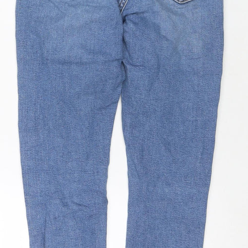 Topshop Womens Blue Cotton Skinny Jeans Size 28 L32 in Regular Zip