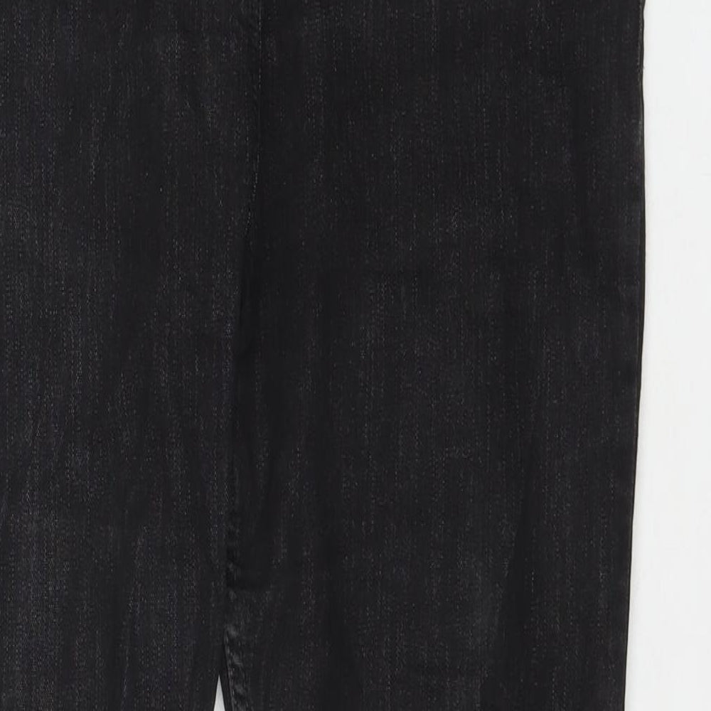 George Womens Black Cotton Straight Jeans Size 16 L28 in Regular Zip
