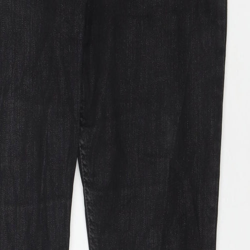 George Womens Black Cotton Straight Jeans Size 16 L28 in Regular Zip