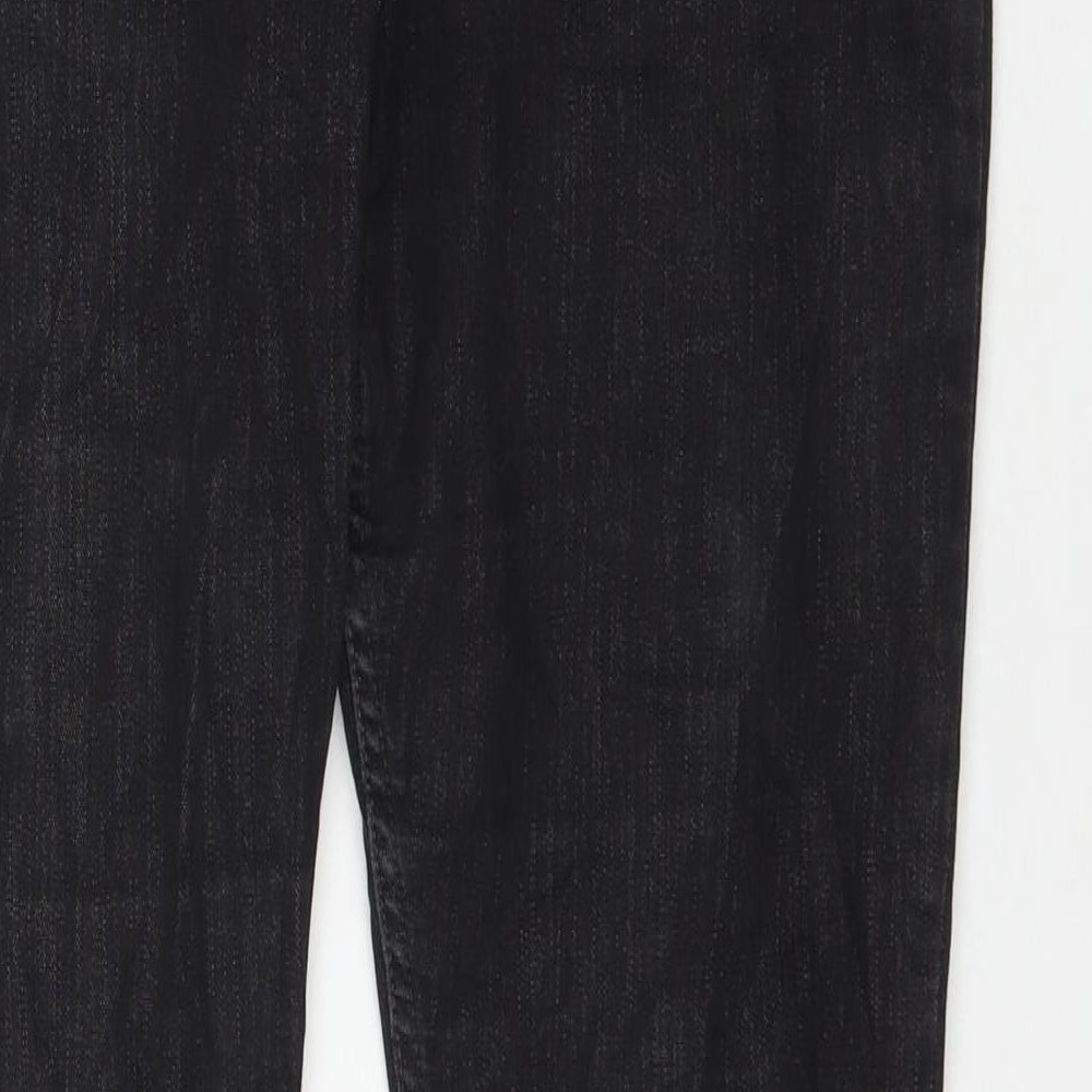 George Womens Black Cotton Straight Jeans Size 16 L28 in Regular Zip