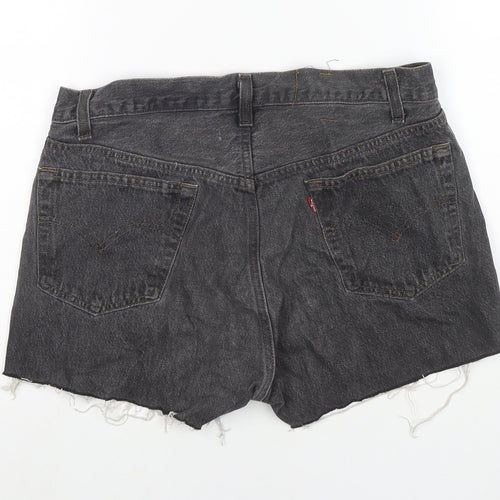 Levi's Womens Grey Polyester Blend Hot Pants Shorts Size 32 in L3 in Regular Zip - Customized Shorts