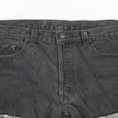 Levi's Womens Grey Polyester Blend Hot Pants Shorts Size 32 in L3 in Regular Zip - Customized Shorts