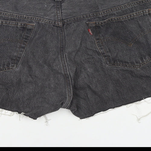 Levi's Womens Grey Polyester Blend Hot Pants Shorts Size 32 in L3 in Regular Zip - Customized Shorts