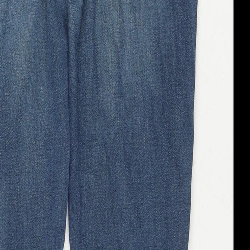 Zara Mens Blue Cotton Straight Jeans Size L L28 in Regular Zip