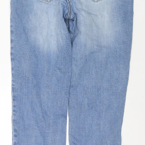 Papaya Womens Blue Cotton Straight Jeans Size 8 L26 in Regular Zip