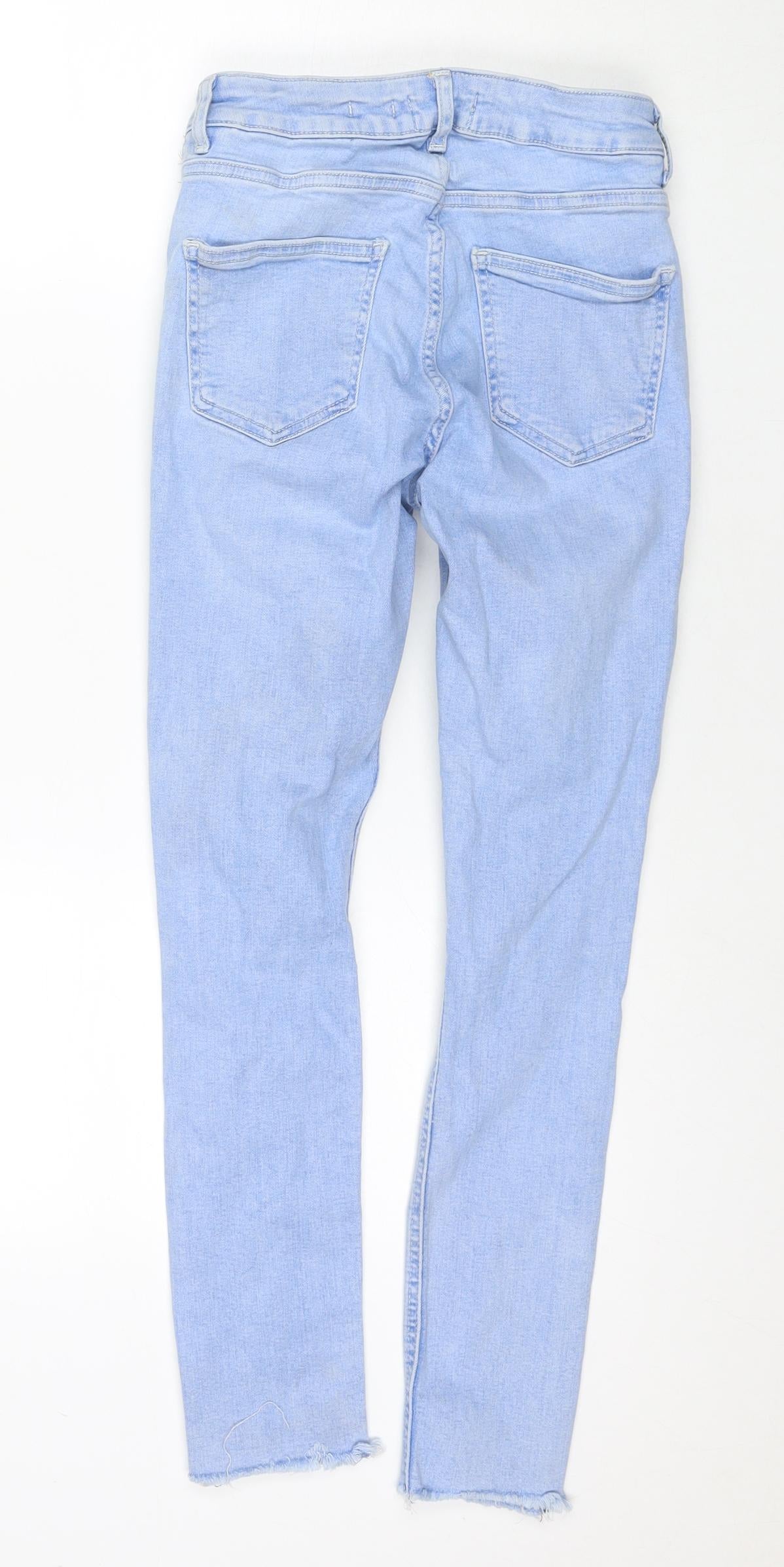 New Look Girls Blue Cotton Skinny Jeans Size 12 Years L26 in Regular Zip