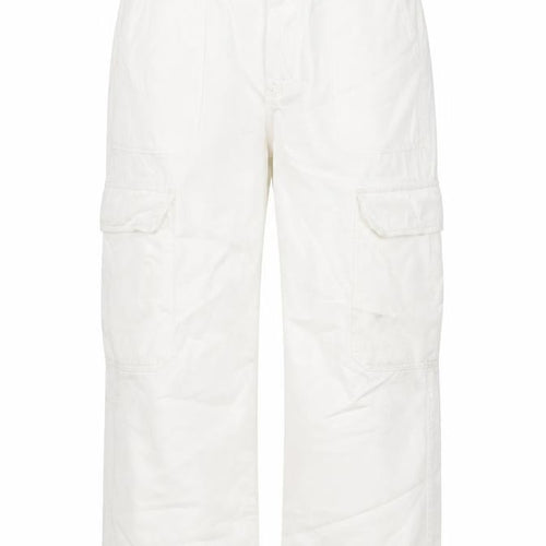 Zara Womens White Cotton Cropped Jeans Size 12 L21 in Regular Zip - Cargo Style