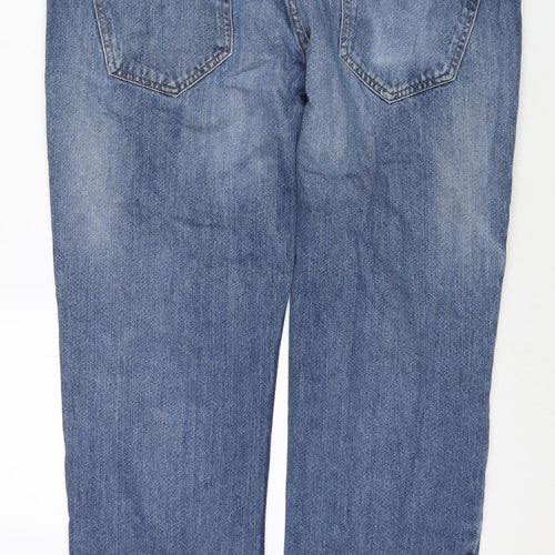 Matalan Mens Blue Cotton Straight Jeans Size 38 in L30 in Regular Zip