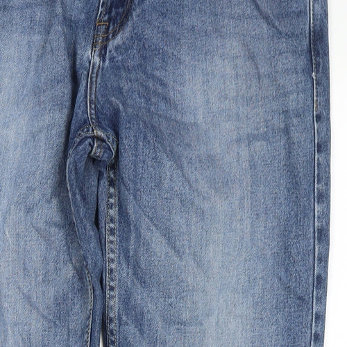 Matalan Mens Blue Cotton Straight Jeans Size 38 in L30 in Regular Zip
