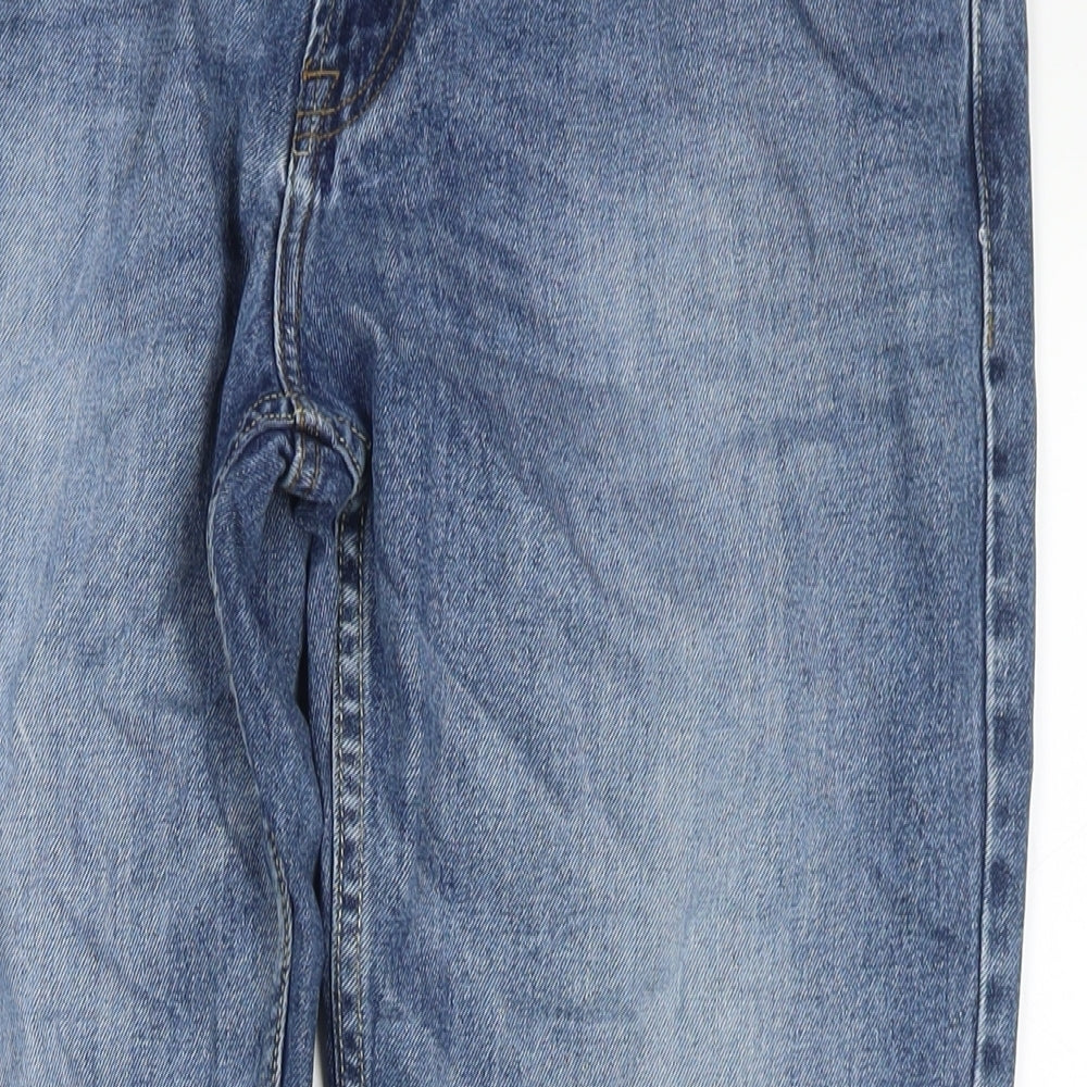 Matalan Mens Blue Cotton Straight Jeans Size 38 in L30 in Regular Zip