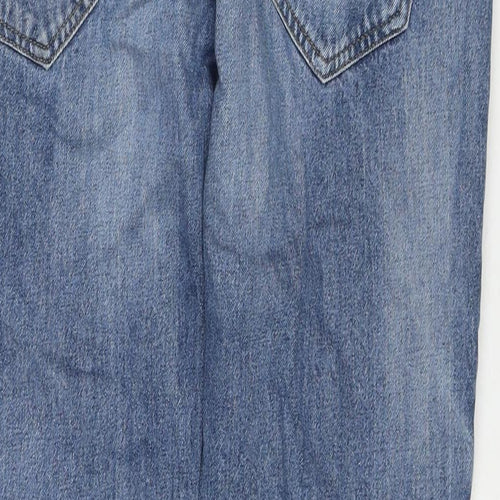 Matalan Mens Blue Cotton Straight Jeans Size 38 in L30 in Regular Zip