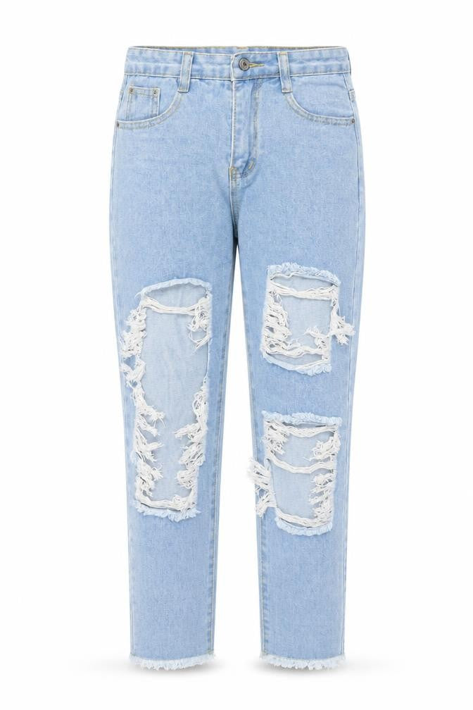 Miss Foxy Womens Blue Cotton Mom Jeans Size M L24 in Regular Zip