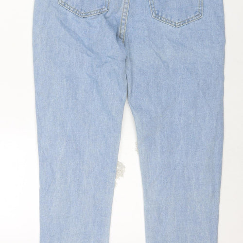 Miss Foxy Womens Blue Cotton Mom Jeans Size M L24 in Regular Zip