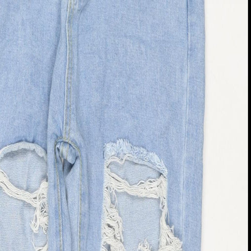 Miss Foxy Womens Blue Cotton Mom Jeans Size M L24 in Regular Zip