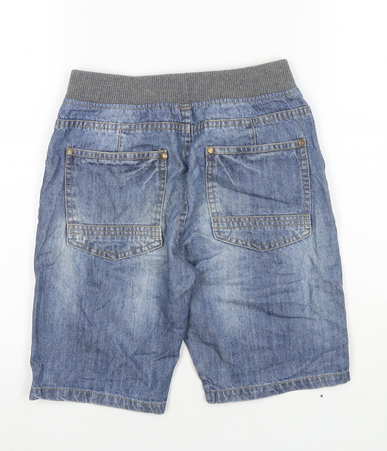 SoulCal&Co Boys Blue Cotton Bermuda Shorts Size 11-12 Years L8 in Regular Drawstring