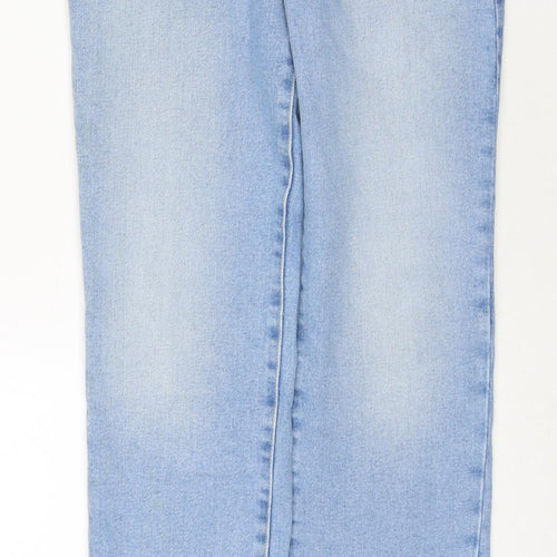 Good American Womens Blue Cotton Straight Jeans Size 24 in L33 in Regular Zip