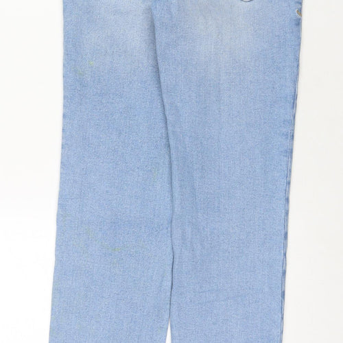 Good American Womens Blue Cotton Straight Jeans Size 24 in L33 in Regular Zip