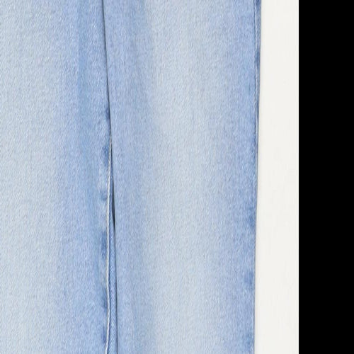 Good American Womens Blue Cotton Straight Jeans Size 24 in L33 in Regular Zip