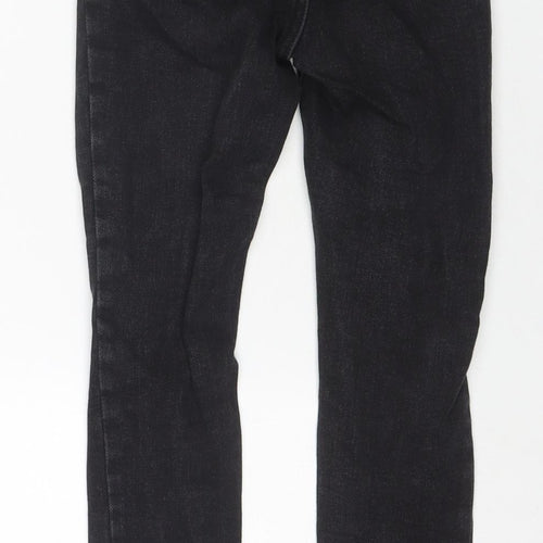 New Look Girls Black Cotton Straight Jeans Size 11 Years L23 in Regular Zip