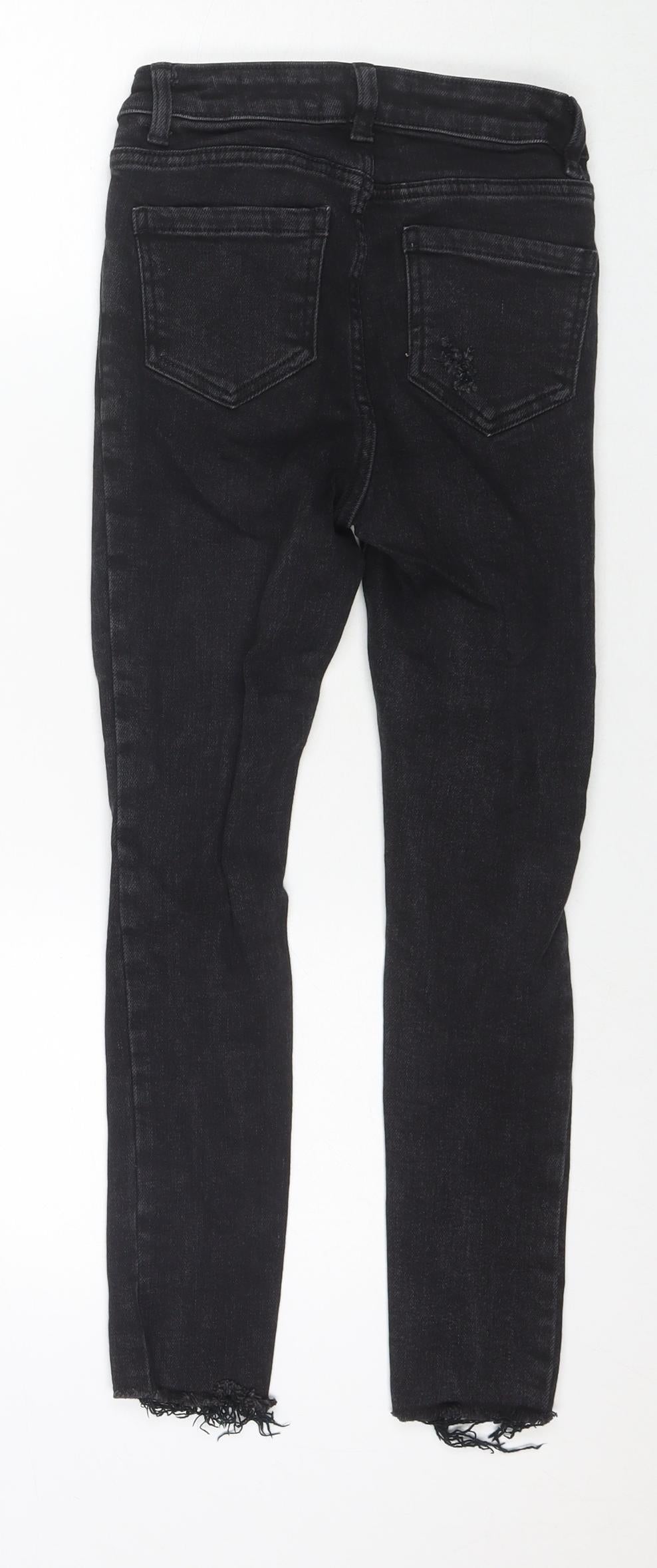 New Look Girls Black Cotton Straight Jeans Size 11 Years L23 in Regular Zip