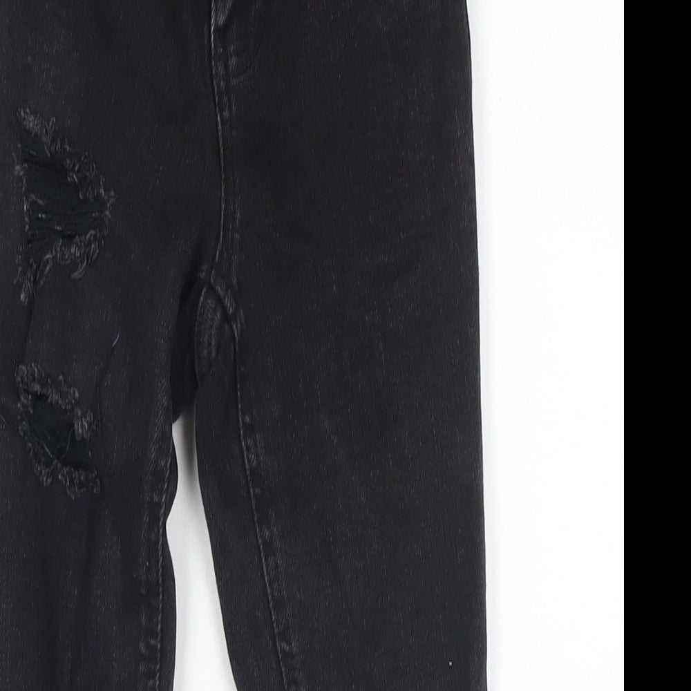 New Look Girls Black Cotton Straight Jeans Size 11 Years L23 in Regular Zip