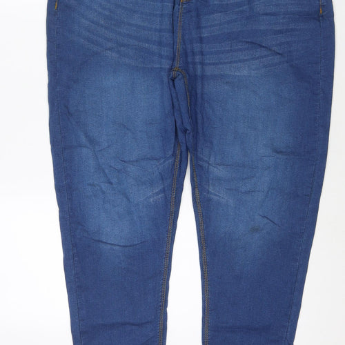 Boohoo Womens Blue Polyester Blend Straight Jeans Size 36 in L28 in Regular Zip