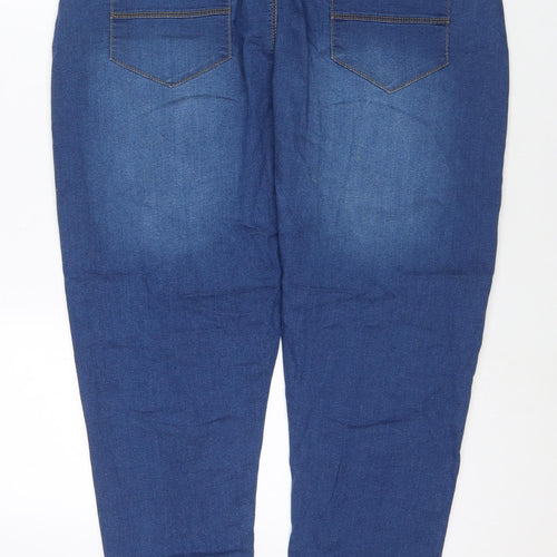 Boohoo Womens Blue Polyester Blend Straight Jeans Size 36 in L28 in Regular Zip