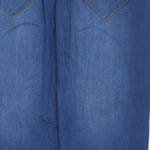 Boohoo Womens Blue Polyester Blend Straight Jeans Size 36 in L28 in Regular Zip