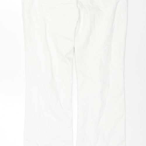 L.K. Bennett Womens White Cotton Straight Jeans Size 8 L31 in Regular Zip