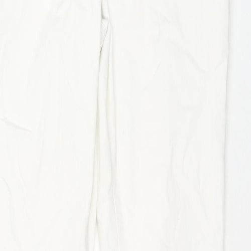 L.K. Bennett Womens White Cotton Straight Jeans Size 8 L31 in Regular Zip