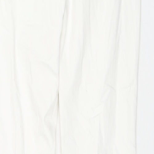 L.K. Bennett Womens White Cotton Straight Jeans Size 8 L31 in Regular Zip