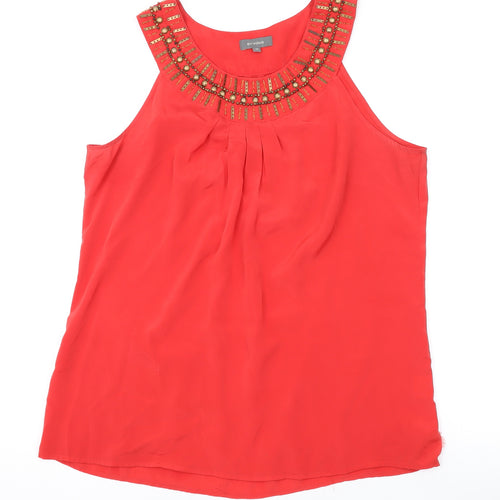 Et Vous Womens Pink Polyester Basic Tank Size 14 Scoop Neck
