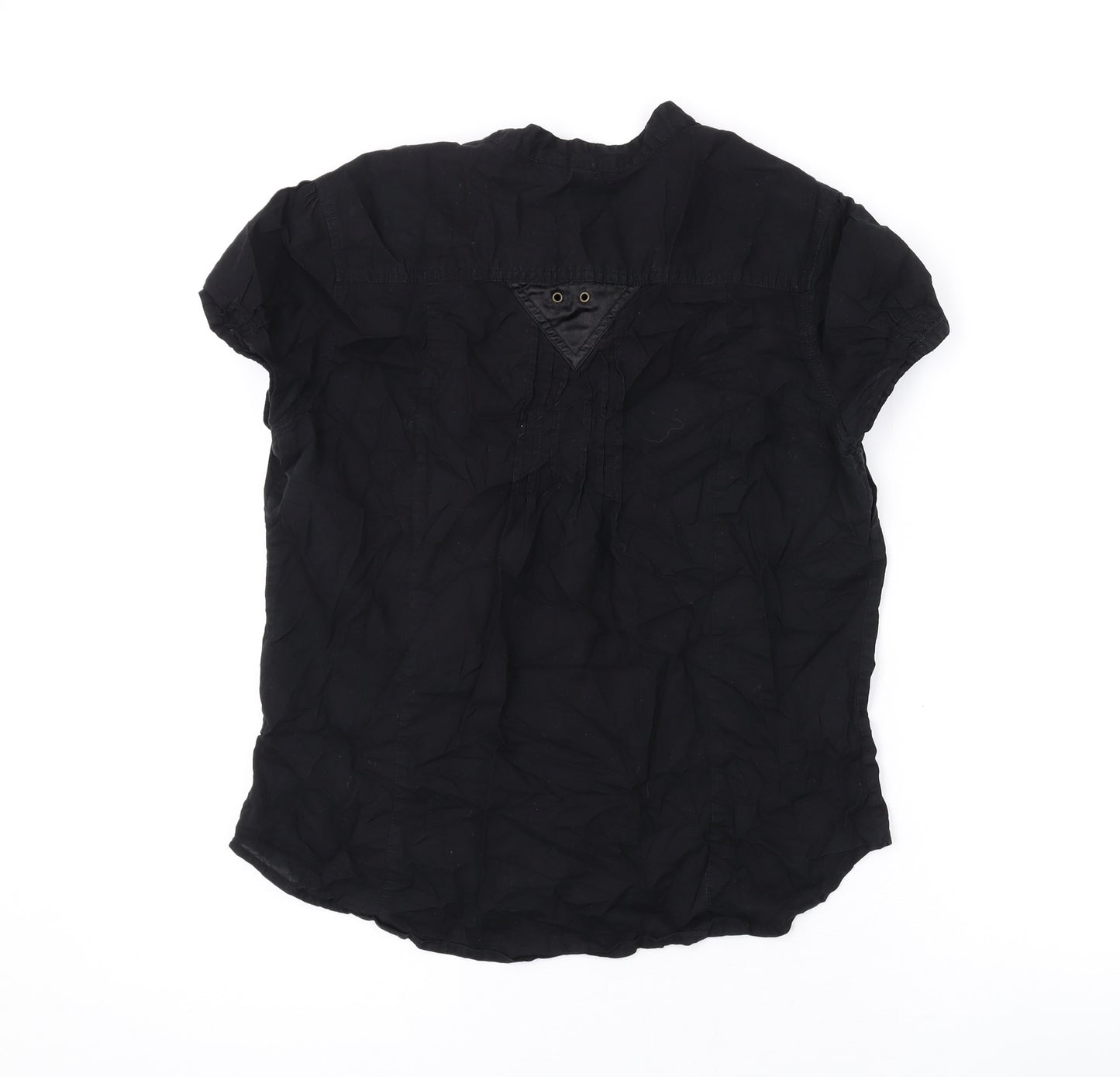 Divided by H&M Womens Black Cotton Basic Blouse Size 14 V-Neck