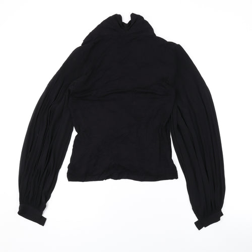 Jasper Conran Womens Black Viscose Basic Blouse Size 8 V-Neck