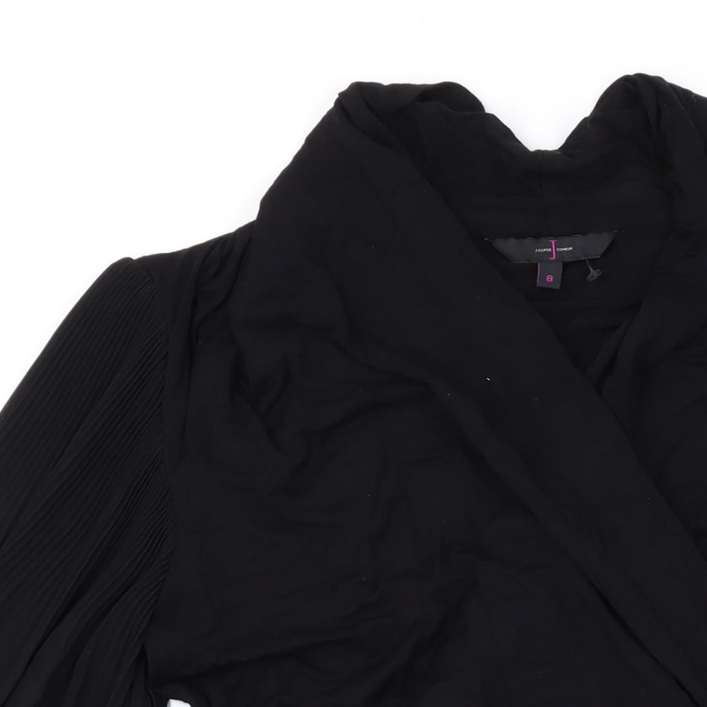 Jasper Conran Womens Black Viscose Basic Blouse Size 8 V-Neck