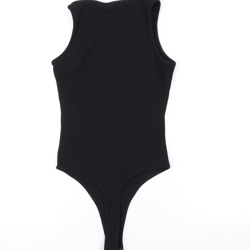 Missguided Womens Black Polyester Bodysuit One-Piece Size 10 L12 in Snap