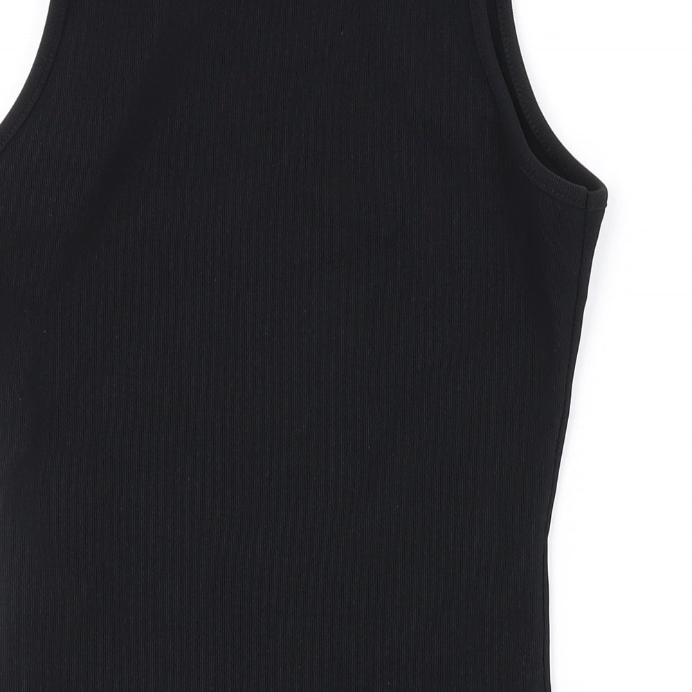 Missguided Womens Black Polyester Bodysuit One-Piece Size 10 L12 in Snap