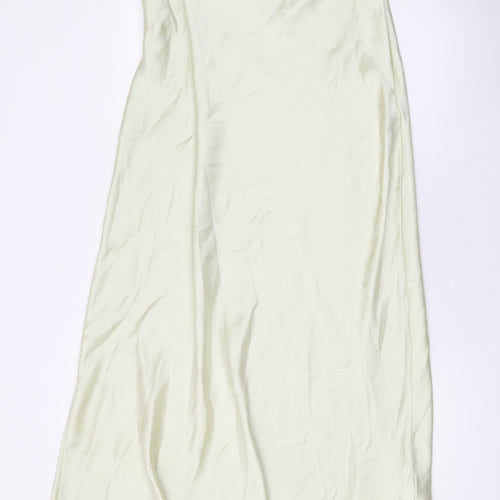 Zara Womens Green Polyester A-Line Skirt Size 2XL Zip