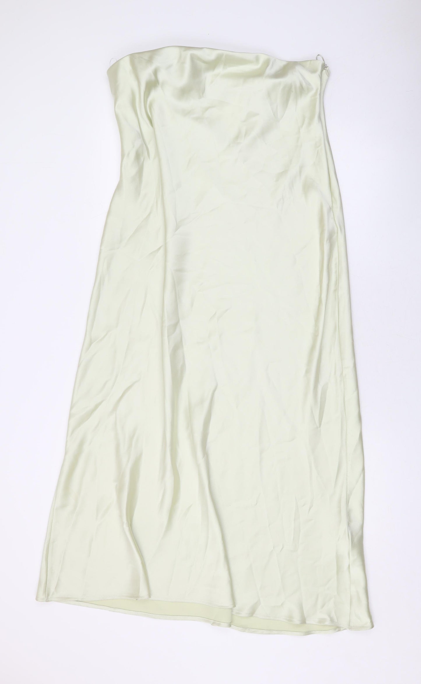 Zara Womens Green Polyester A-Line Skirt Size 2XL Zip