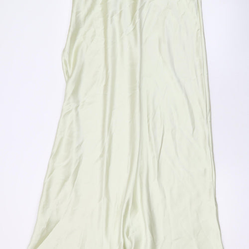 Zara Womens Green Polyester A-Line Skirt Size 2XL Zip
