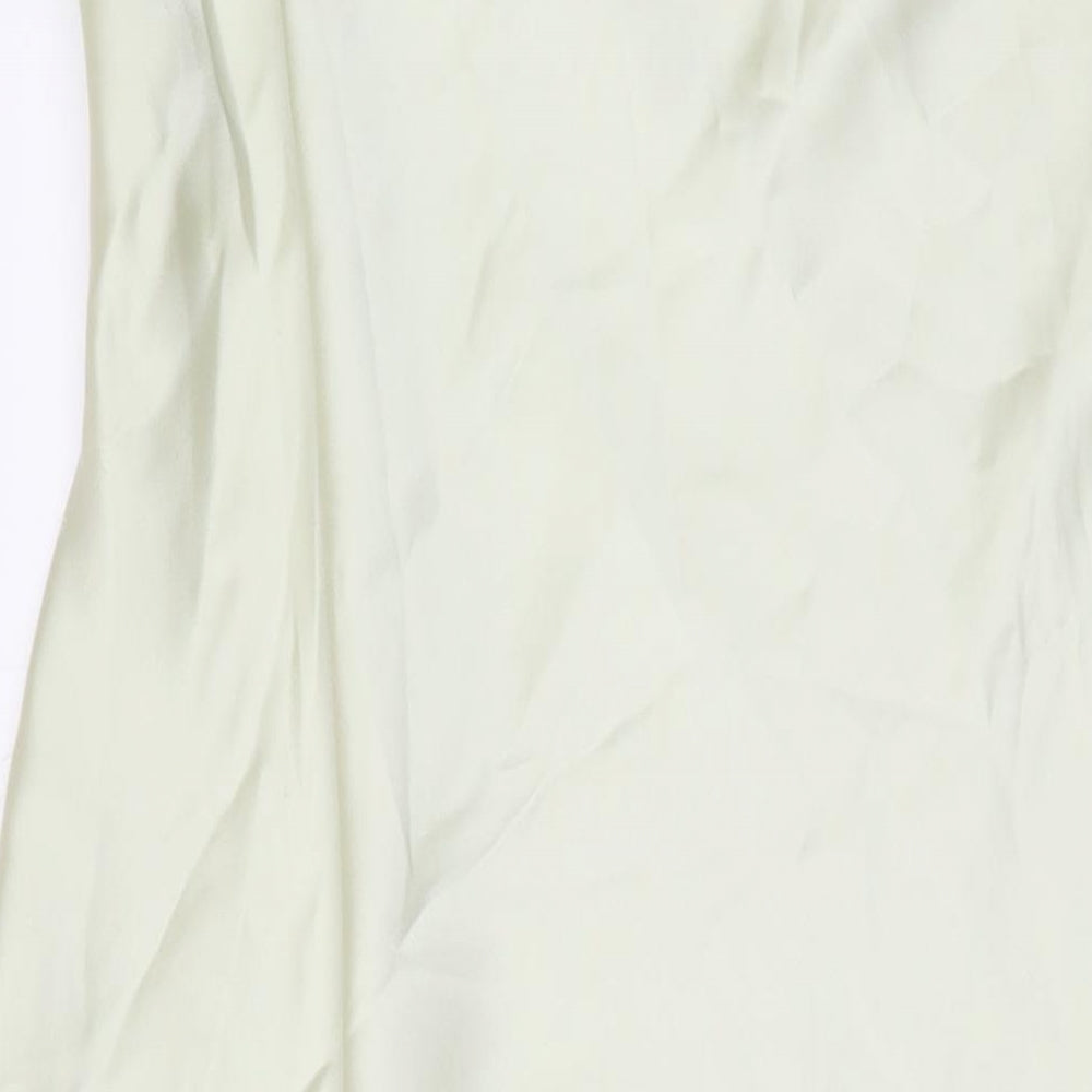 Zara Womens Green Polyester A-Line Skirt Size 2XL Zip