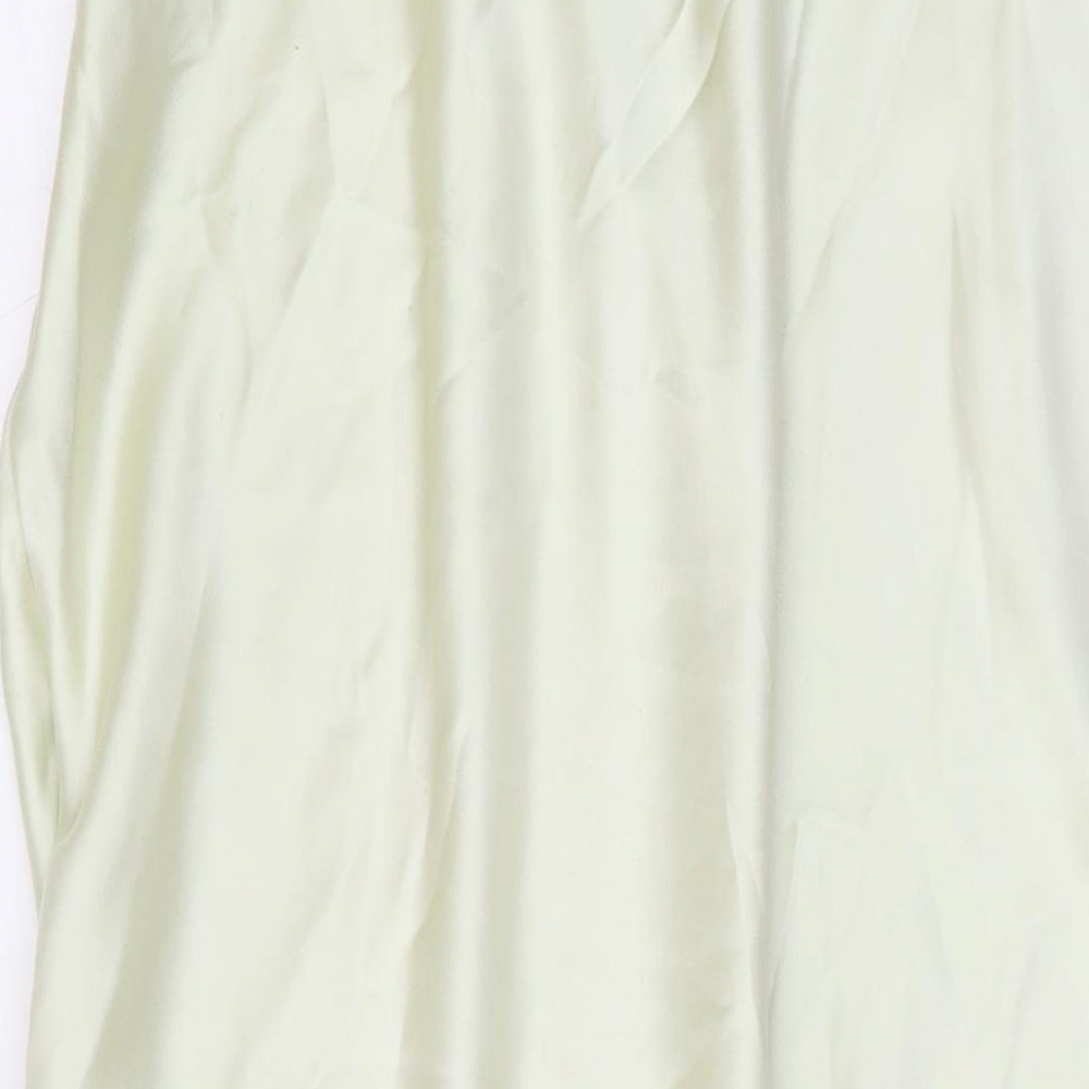 Zara Womens Green Polyester A-Line Skirt Size 2XL Zip