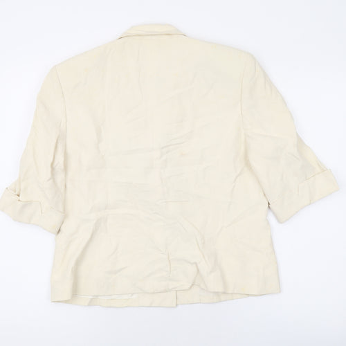 Minuet Womens Beige Jacket Blazer Size 14 Button