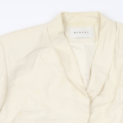Minuet Womens Beige Jacket Blazer Size 14 Button