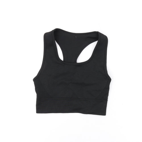 MP Womens Black Nylon Cropped Tank Size S Square Neck Pullover