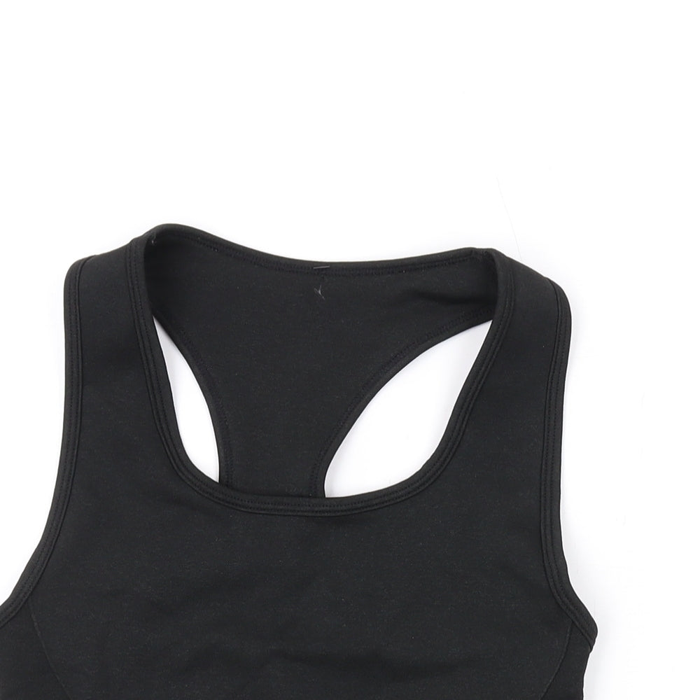 MP Womens Black Nylon Cropped Tank Size S Square Neck Pullover