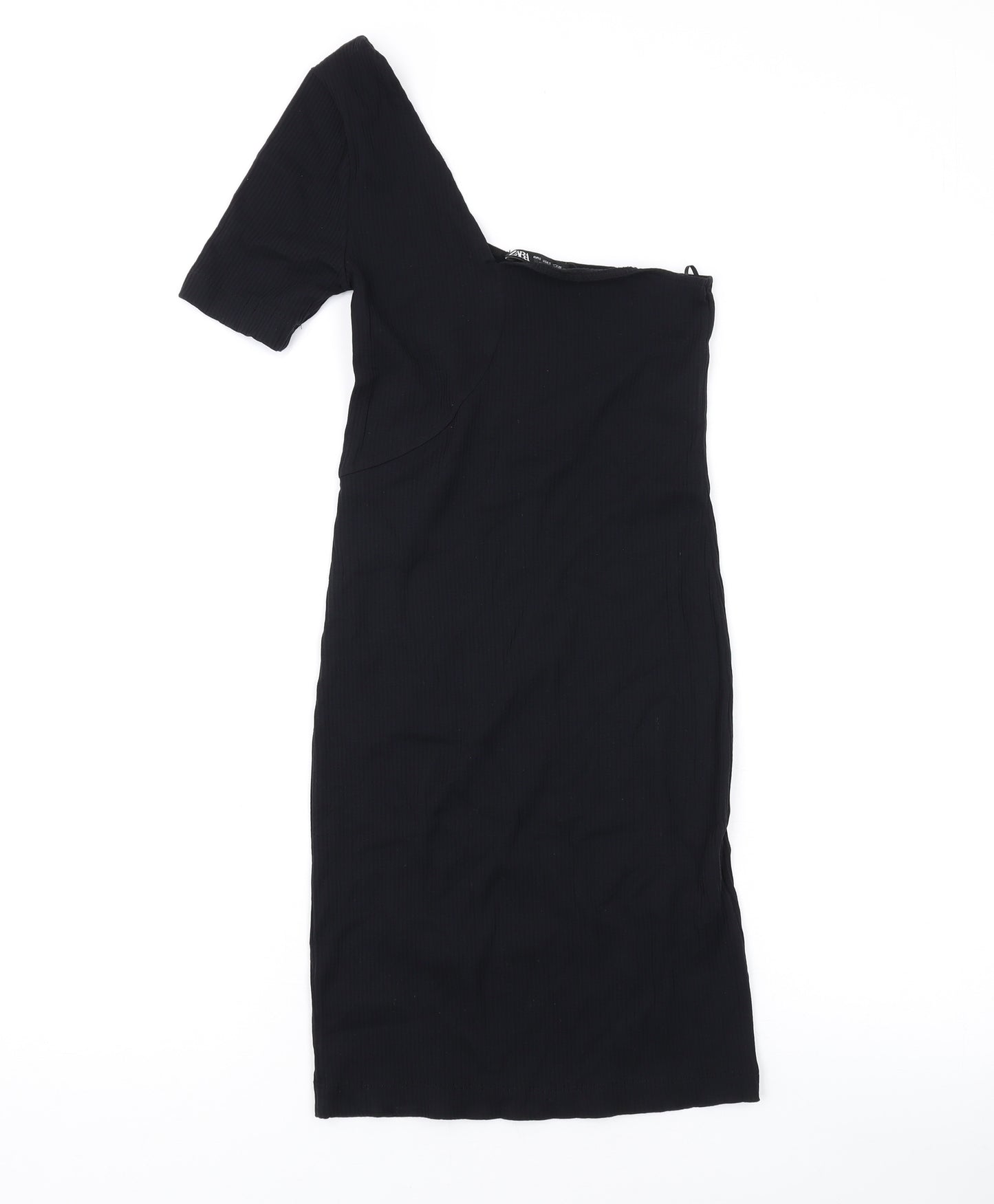 Zara Womens Black Polyamide Bodycon Size S Off the Shoulder Pullover