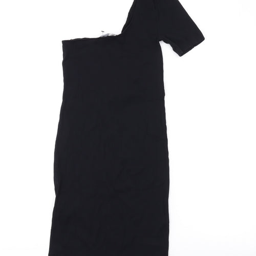 Zara Womens Black Polyamide Bodycon Size S Off the Shoulder Pullover