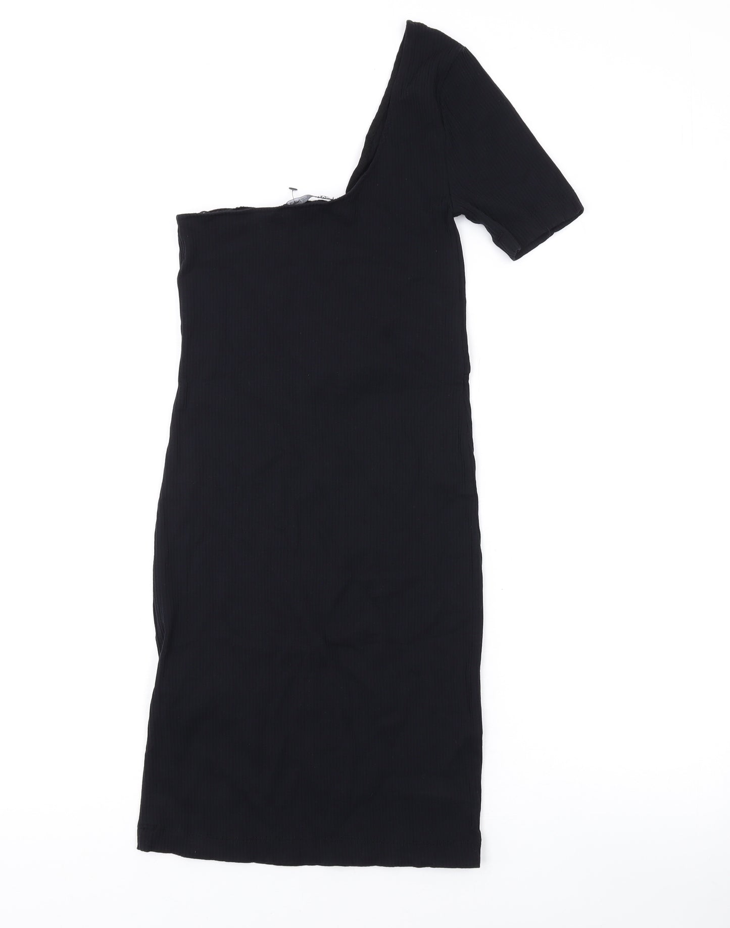 Zara Womens Black Polyamide Bodycon Size S Off the Shoulder Pullover