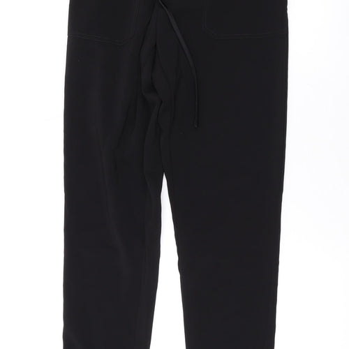 Object Womens Black Polyester Jogger Trousers Size 6 L28 in Regular Drawstring
